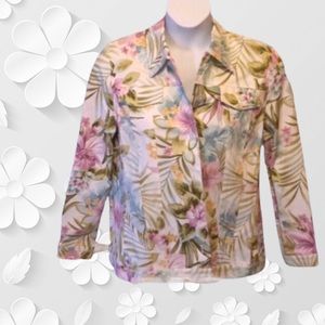 Alfred Dunner Floral Print Spring Jacket 14